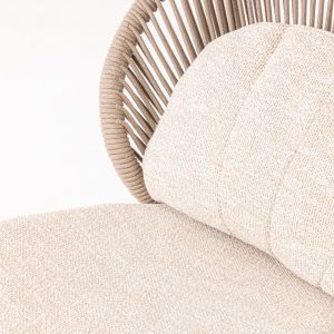 Armchair with footrest Riven Sm6395.01, aluminum-beige cushion, ivory color, 86.5x89.5x115h