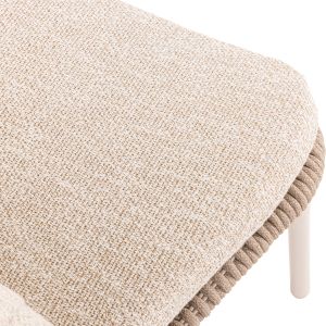 Armchair with footrest Temporal Sm6400.01 aluminum cushions with beige ivory color 83.5x91x115v