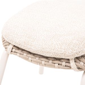 Armchair with footrest Temporal Sm6400.01 aluminum cushions with beige ivory color 83.5x91x115v