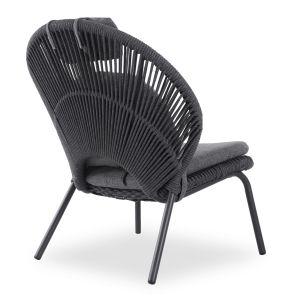 Armchair with footrest Temporal Sm6400.02 aluminum charcoal color and cushions 83.5x91x115w