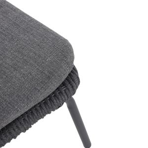 Armchair with footrest Temporal Sm6400.02 aluminum charcoal color and cushions 83.5x91x115w