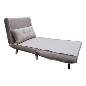 Armchair-bed Josuane I Velvet in gray color 78x80x81cm