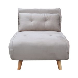 Armchair-bed Josuane I Velvet in gray color 78x80x81cm