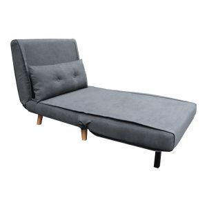 Armchair-bed Josuane I with fabric in anthracite, 78x80x81 cm