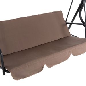 Hammock 3-seater with canopy, metal frame in gray - textile in brown 174x110x200cm Hm5979,02