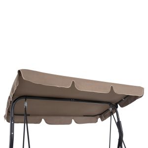Hammock 3-seater with canopy, metal frame in gray - textile in brown 174x110x200cm Hm5979,02