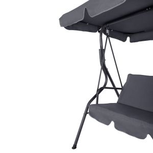 Hammock 3-seater with canopy, metal frame and textile in gray 170x110x153cm Hm5979,01