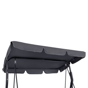 Hammock 3-seater with canopy, metal frame and textile in gray 170x110x153cm Hm5979,01