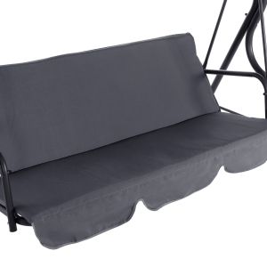Hammock 3-seater with canopy, metal frame and textile in gray 170x110x153cm Hm5979,01