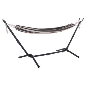 Hammock Crave Hm6304.03 anthracite metal frame - blue fabric with white stripes 265x93x105cm.