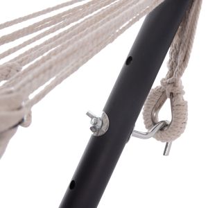 Hammock Crave Hm6304.03 anthracite metal frame - blue fabric with white stripes 265x93x105cm.