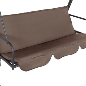 Hammock bed 3-seater, metal frame in gray - textile in light brown 200x120x164cm Hm5980,02