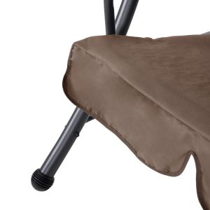 Hammock bed 3-seater, metal frame in gray - textile in light brown 200x120x164cm Hm5980,02