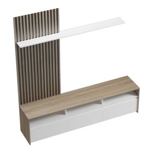 Delfina living room set in sonoma and white 190x40x199.5cm