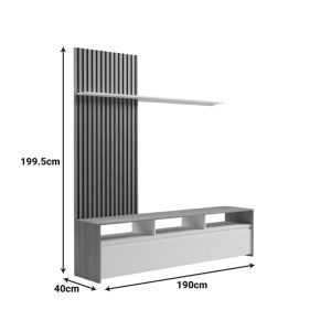 Delfina living room set in sonoma and white 190x40x199.5cm