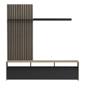 Delfina living room set in sonoma and black 190x40x199.5cm