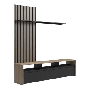 Delfina living room set in sonoma and black 190x40x199.5cm