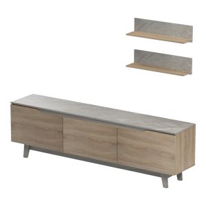 Kasia living room set in beige marble-senoma color 180x35x48.5 cm
