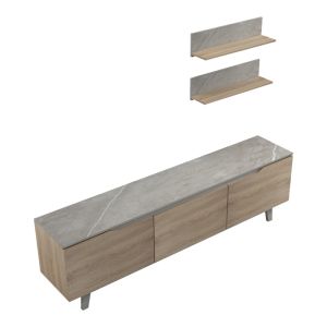 Kasia living room set in beige marble-senoma color 180x35x48.5 cm