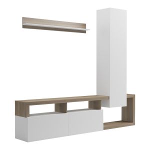 Leganto living room set in sonoma and white 220.5x35x197.5cm