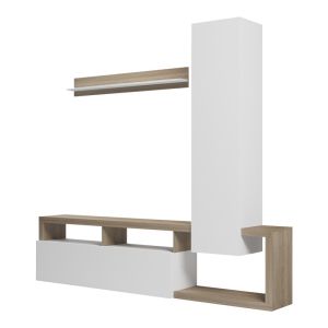 Leganto living room set in sonoma and white 220.5x35x197.5cm