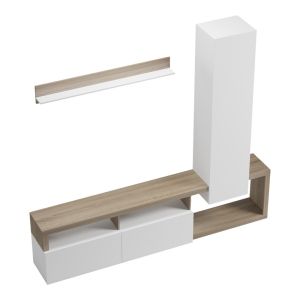 Leganto living room set in sonoma and white 220.5x35x197.5cm