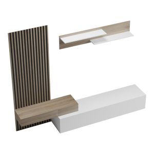 Living room set Litende in white-sonoma shade 249.4x42.2x199.5cm