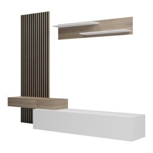 Living room set Litende in white-sonoma shade 249.4x42.2x199.5cm