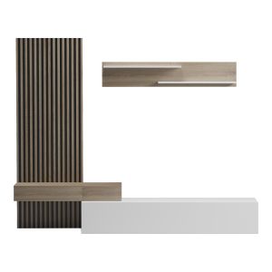 Living room set Litende in white-sonoma shade 249.4x42.2x199.5cm