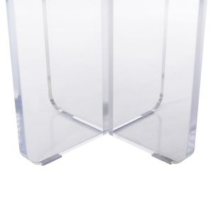 Холна маса Acrylon, бял мрамор Hpl, акрилни крака D40x41hcm Hm9779,01
