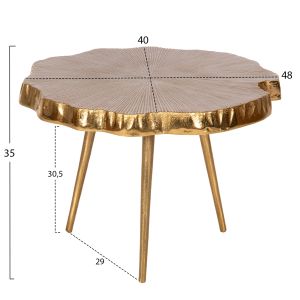 Холна маса Angul Hm4264 метална цвят бял/златен 48x40x35hcm