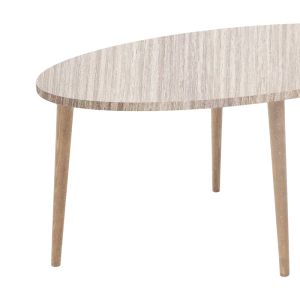 Barton coffee table with natural veneer top and walnut legs 90x45x40 cm