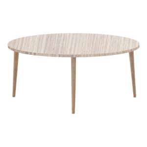 Barton coffee table with natural veneer top and walnut legs 90x45x40 cm