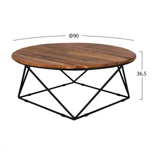 Coffee table Berlin Hm8201,11 acacia solid wood ''90x36,5