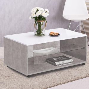 Coffee table Bert color gray/white lacquer 101*60*45