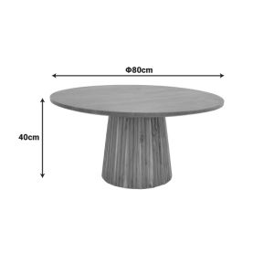 Coffee table Bold Canicule Ii solid acacia wood in walnut color 80x40 cm