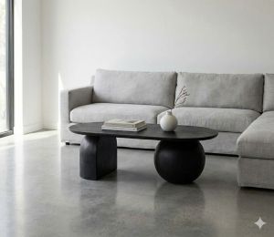 Холна маса Bold Kane тонирано към кафяво масивно мангово дърво 110x66x45см
