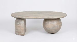 Холна маса Bold Kane тонирано към кафяво масивно мангово дърво 110x66x45см