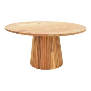 Coffee table Canicule Ii solid acacia wood in natural shade D80x40cm