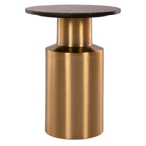 Холна маса Claydee Hm9675 метална цвят черен/златен с инкрустиран мраморен плот D41x54,5hcm