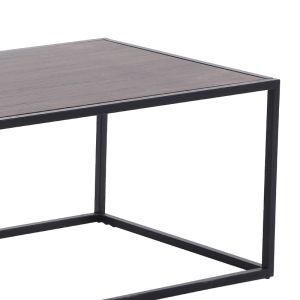 Coffee table Code with oak color Mdf top and metal frame 120x60x45cm