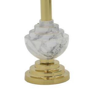 Холна маса Cogent Inart метална цвят сив мрамор/злато D41x44cm