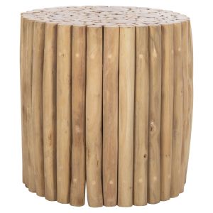Холна маса Cooter Hm9865 от тикови клонки в натурален цвят D39x40,5hcm