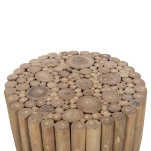 Холна маса Cooter Hm9865 от тикови клонки в натурален цвят D39x40,5hcm