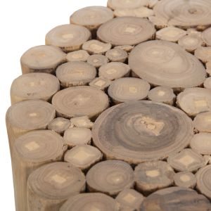 Холна маса Cooter Hm9865 от тикови клонки в натурален цвят D39x40,5hcm