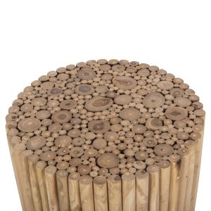 Холна маса Cooter Naturally Hm9864 от тикови клонки в натурален цвят D60,5x46hcm