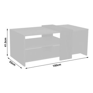 Cozeto coffee table in natural color and marble look 100x53x41.5 cm