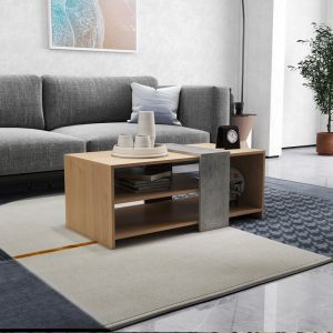 Cozeto coffee table in natural cement-gray color 100x53x41.5 cm