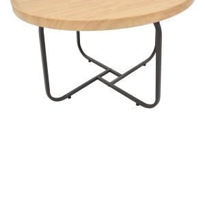 Холна маса Crismory от 2 части Mdf в естествен нюанс и черни метални крака