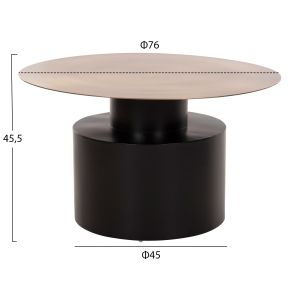 Холна маса Cutty, метал в черно и античен месинг D76x45,5hcm Hm9722